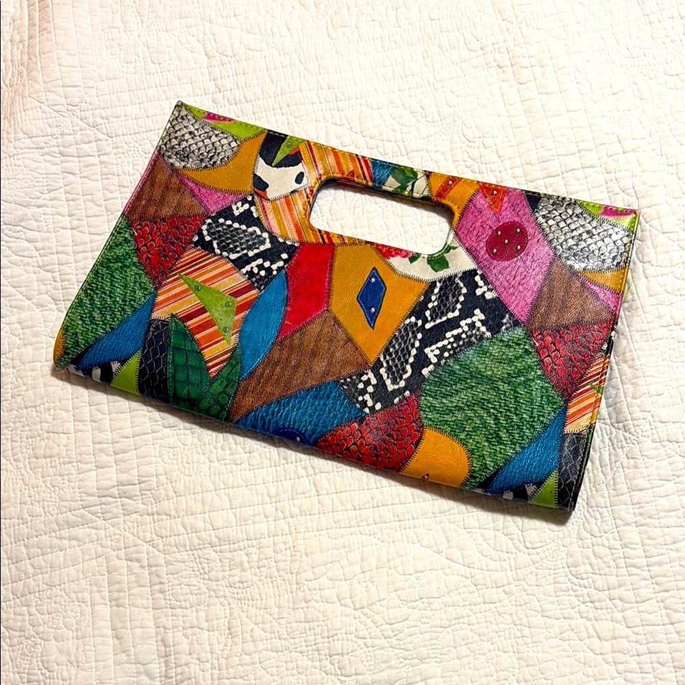 Charming Charlie Colorful Geometric Clutch